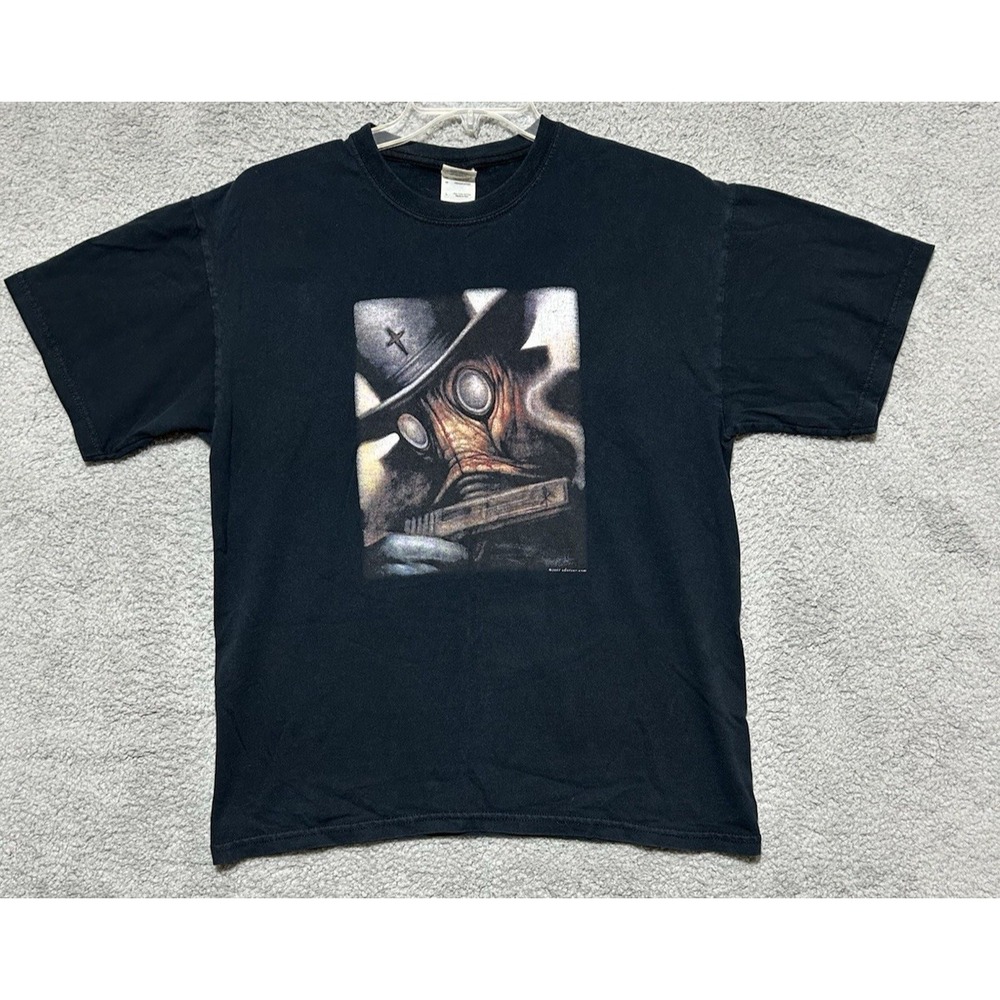Chet Zar 2007 Black Magik Shirt‎ Mens L Gask Mask Dark Art Gothic Tool Rare
